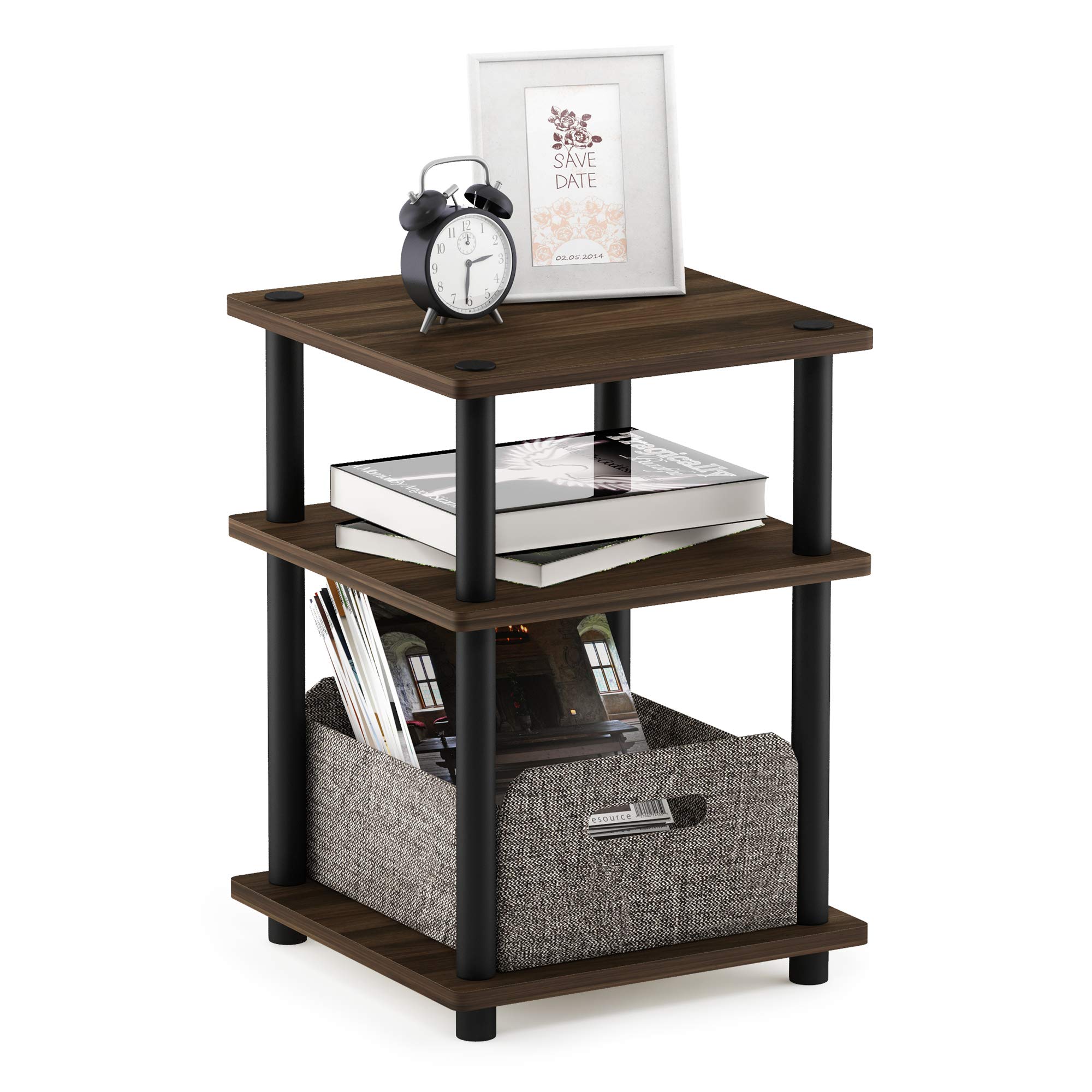 Foto 5 | Mesa Auxiliar Furinno Turn-n-tube De Fácil Montaje Columbia Walnut - Venta Internacional.