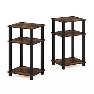 Foto 6 | Mesa Auxiliar Furinno Just Turn-tube De 3 Niveles, Color Ámbar Pino/negro - Venta Internacional.