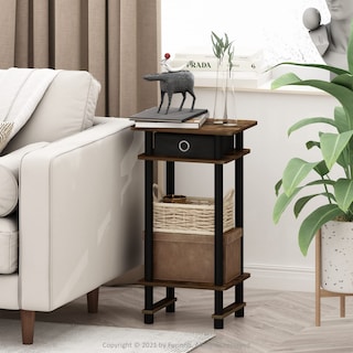 Foto 3 | Mesita De Noche Furinno Turn-n-tube, Alta, Con Cajón Para Papelera, Pino Ámbar - Venta Internacional.