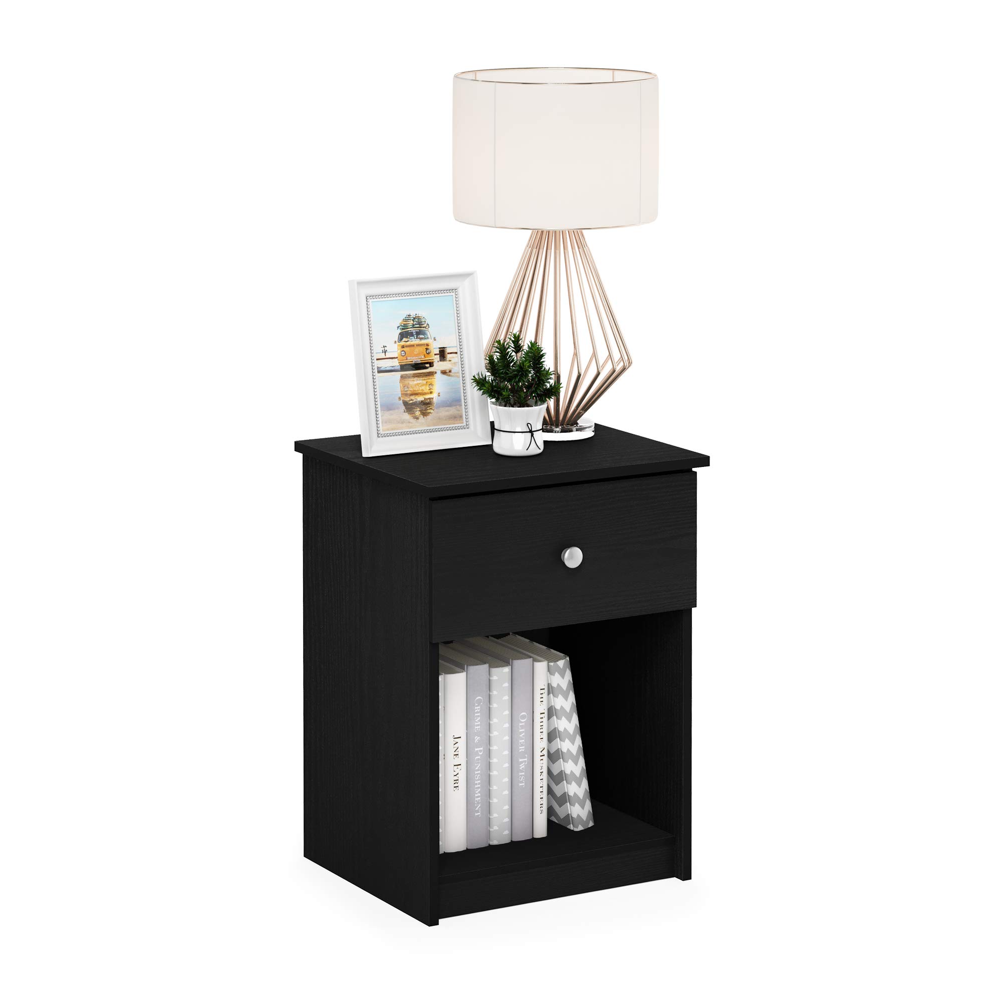 Foto 6 pulgar | Mesita De Noche Furinno Tidur, Roble Negro, Paquete De 1 - Venta Internacional.