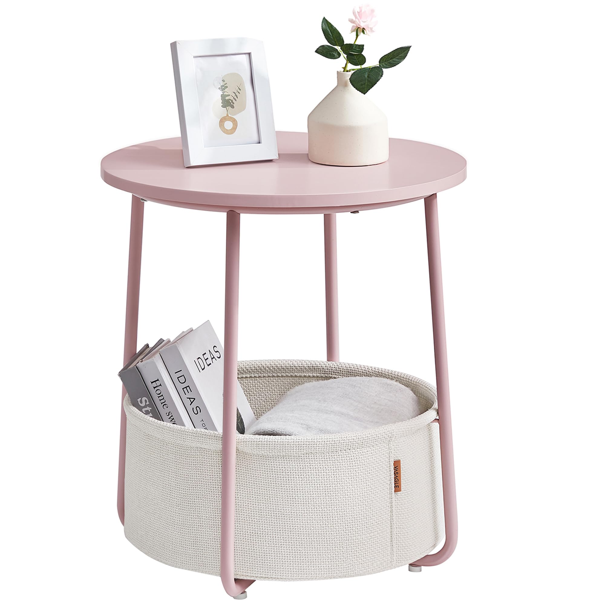 Mesita De Noche Pequeña Vasagle Con Cesta De Tela Ulet223r61 - Venta Internacional.