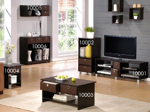 Foto 4 pulgar | Mesa Auxiliar Furinno Dario Con Cajón Para Papelera, Color Café Espresso Y Marrón - Venta Internacional.