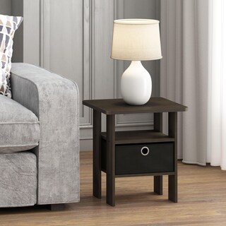 Foto 4 | Mesa Auxiliar Furinno Andrey, Juego De 2 Unidades Con Cajón Para Papelera, Color Marrón Y Negro - Venta Internacional.