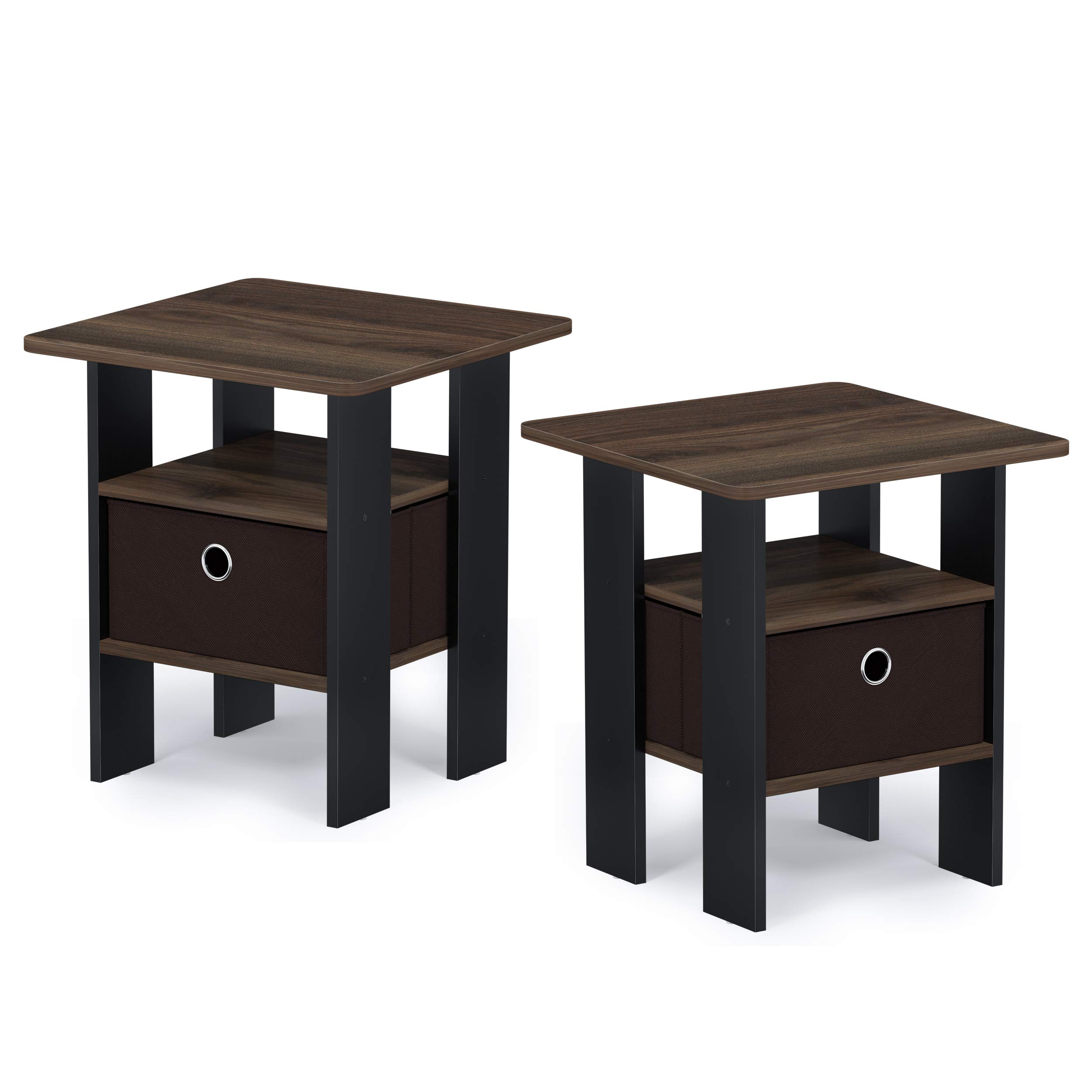 Foto 2 pulgar | Juego De Mesa Auxiliar Furinno Andrey Con Cajón Para Papelera Columbia Walnut - Venta Internacional.