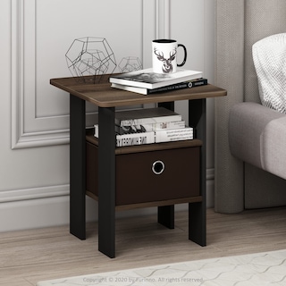 Foto 3 | Juego De Mesa Auxiliar Furinno Andrey Con Cajón Para Papelera Columbia Walnut - Venta Internacional.