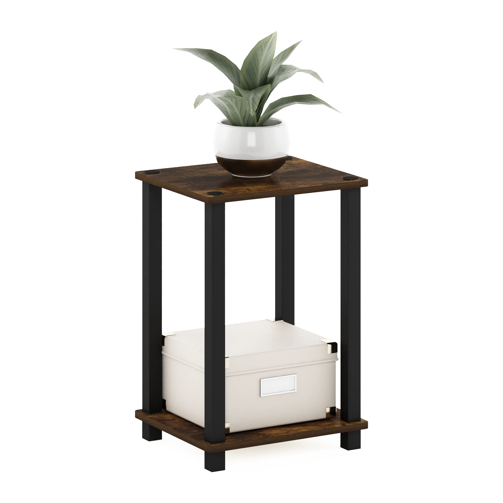 Foto 5 | Mesa Auxiliar Furinno Simplistic, Paquete De 2 Unidades, Color Ámbar Pino/negro - Venta Internacional.