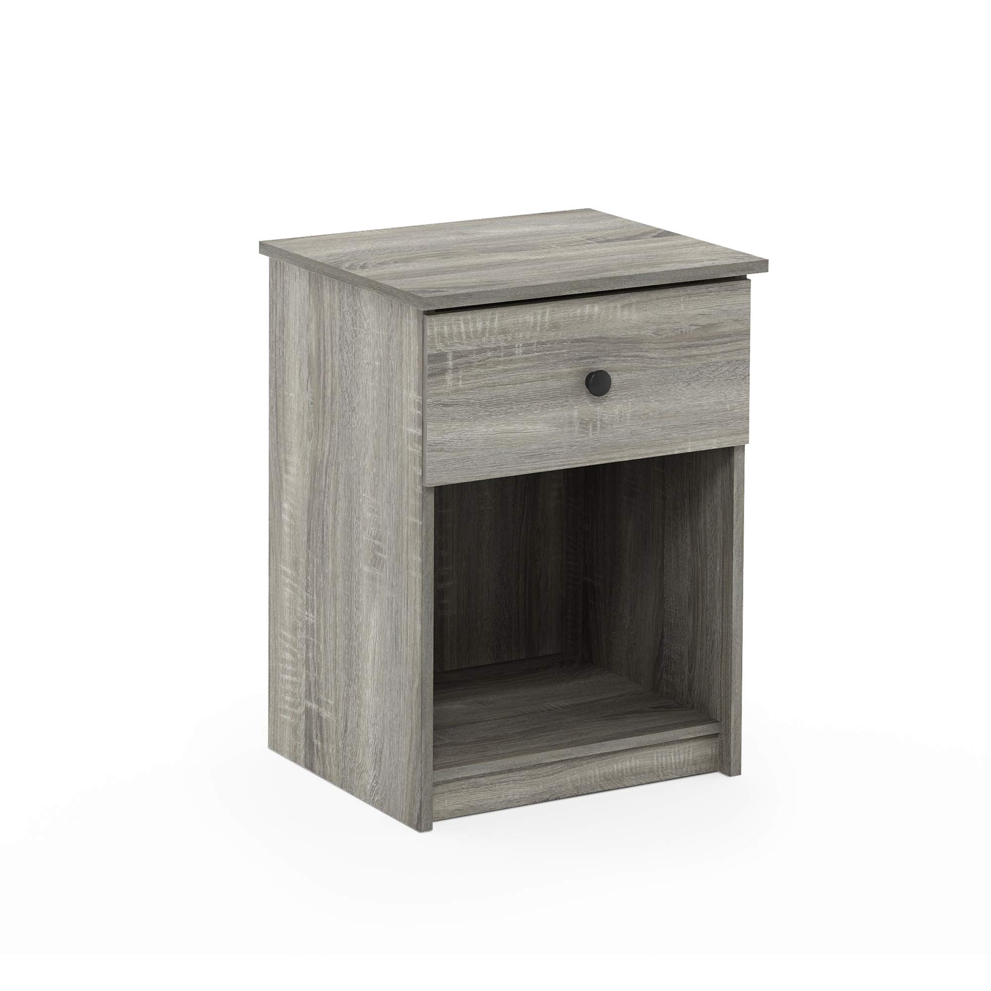 Foto 2 pulgar | Mesita De Noche Furinno Tidur, Roble Francés, Gris, Paquete De 1 - Venta Internacional.