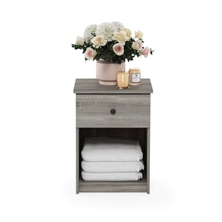 Foto 5 | Mesita De Noche Furinno Tidur, Roble Francés, Gris, Paquete De 1 - Venta Internacional.