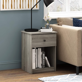 Foto 6 | Mesita De Noche Furinno Tidur, Roble Francés, Gris, Paquete De 1 - Venta Internacional.