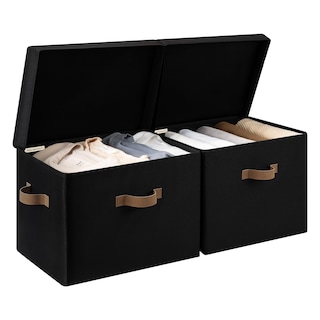 Foto 1 | Cubos De Almacenamiento Storageworks Decorativos Con Tapa De 40 Litros, Color Negro, Paquete De 2 - Venta Internacional.