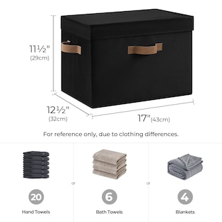 Foto 2 | Cubos De Almacenamiento Storageworks Decorativos Con Tapa De 40 Litros, Color Negro, Paquete De 2 - Venta Internacional.