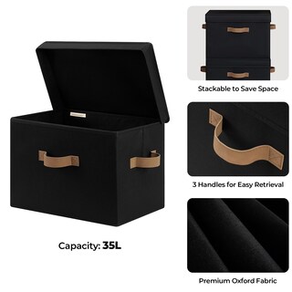 Foto 3 | Cubos De Almacenamiento Storageworks Decorativos Con Tapa De 40 Litros, Color Negro, Paquete De 2 - Venta Internacional.