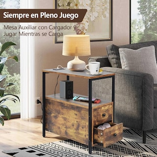 Foto 4 | Mesa De Centro Furniturer Vrains Marrón 60 X 30 X 62 Cm