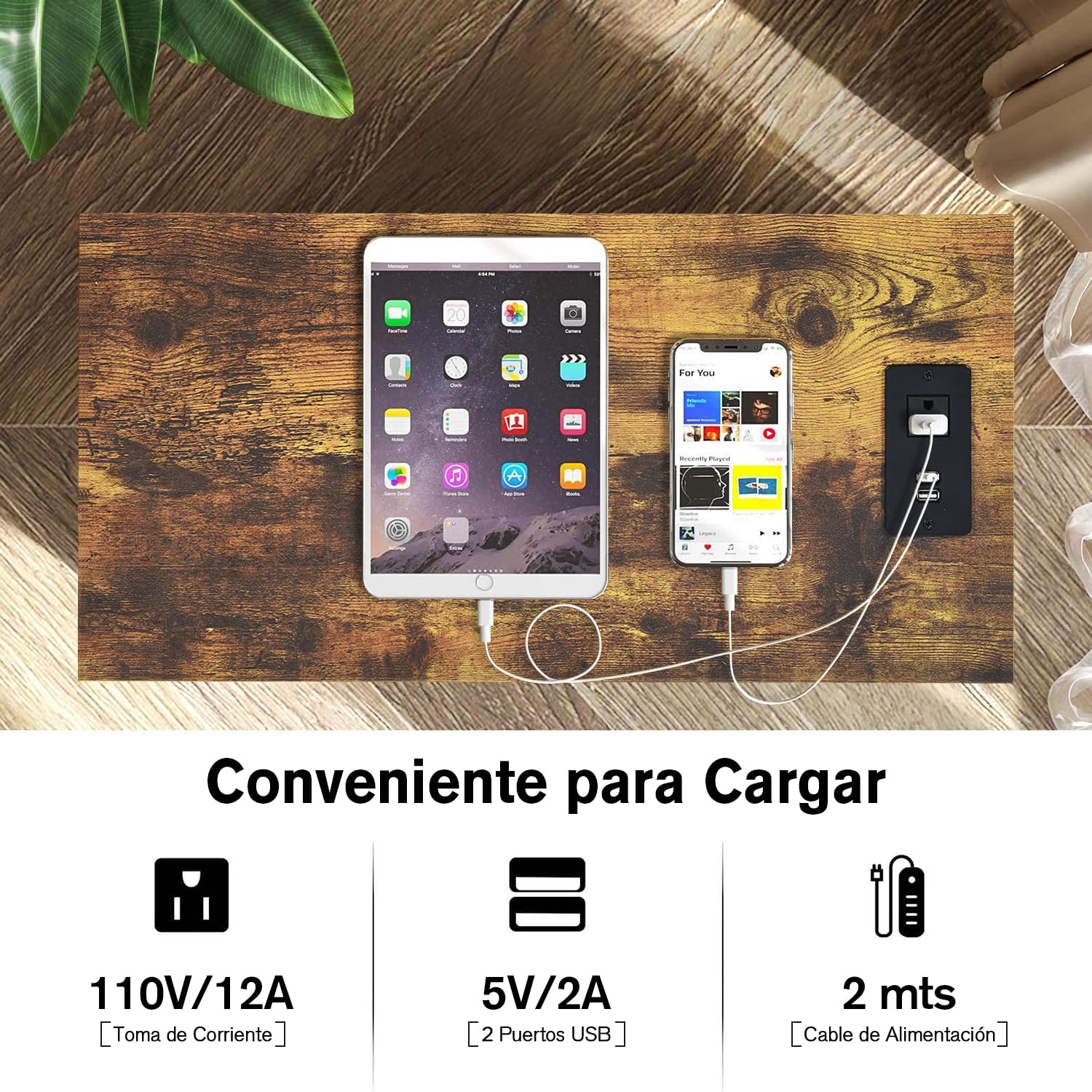 Foto 7 pulgar | Mesa De Centro Furniturer Vrains Marrón 60 X 30 X 62 Cm