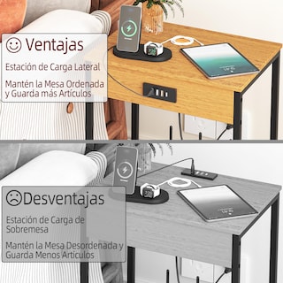 Foto 6 | Mesa De Centro Furniturer Oakham Negro 38 X 28 X 52 Cm