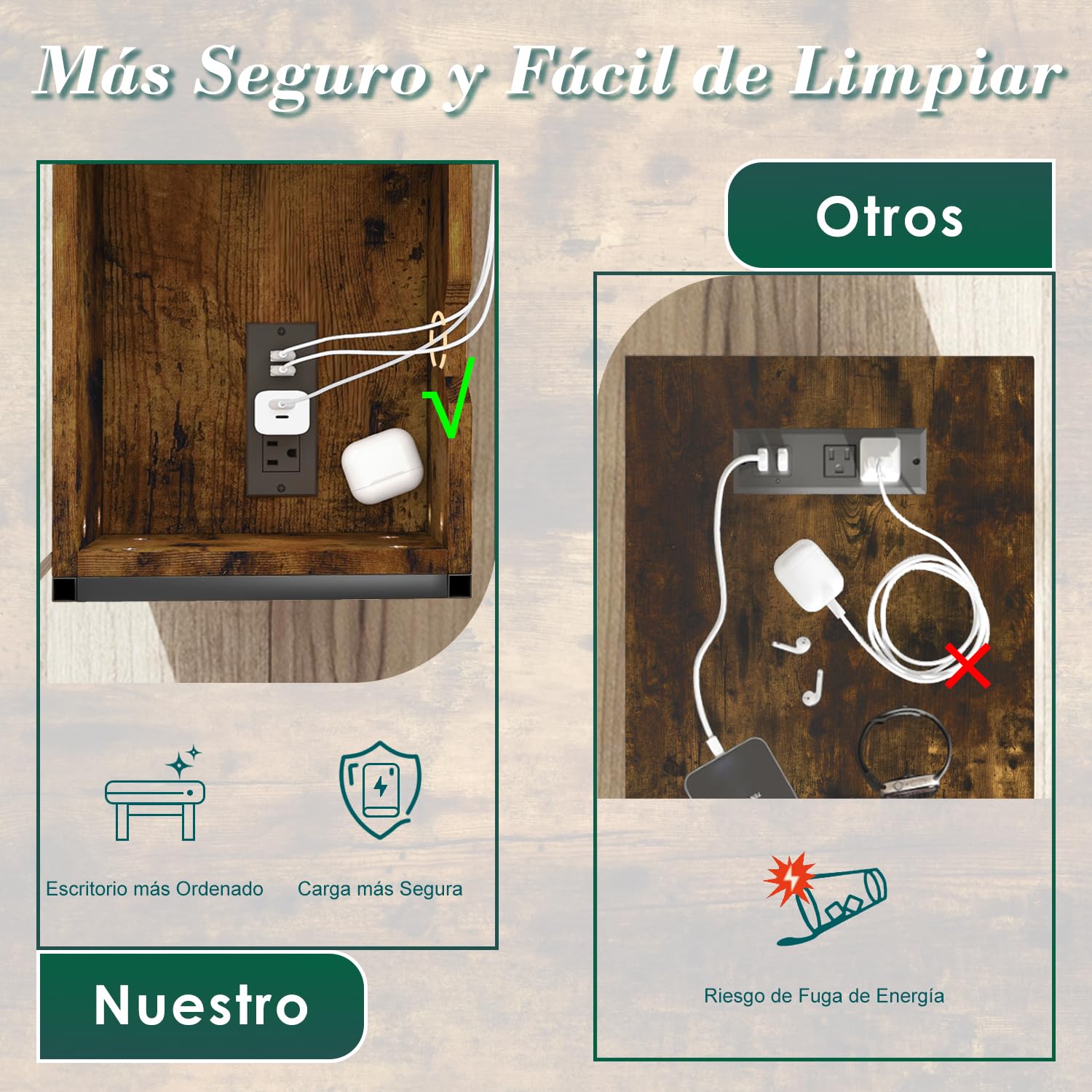 Foto 8 pulgar | Mesa De Centro Furniturer Lutie Marrón 60 X 28.5 X 61 Cm