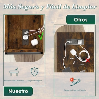 Foto 7 | Mesa De Centro Furniturer Lutie Marrón 60 X 28.5 X 61 Cm