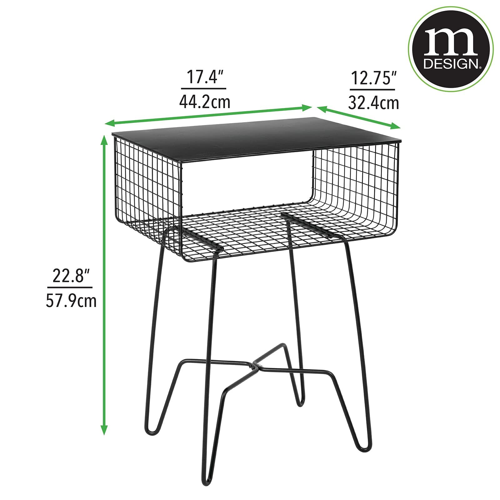 Foto 4 pulgar | Mesita De Noche Mdesign Concerto Con Estante De Almacenamiento - Venta Internacional.