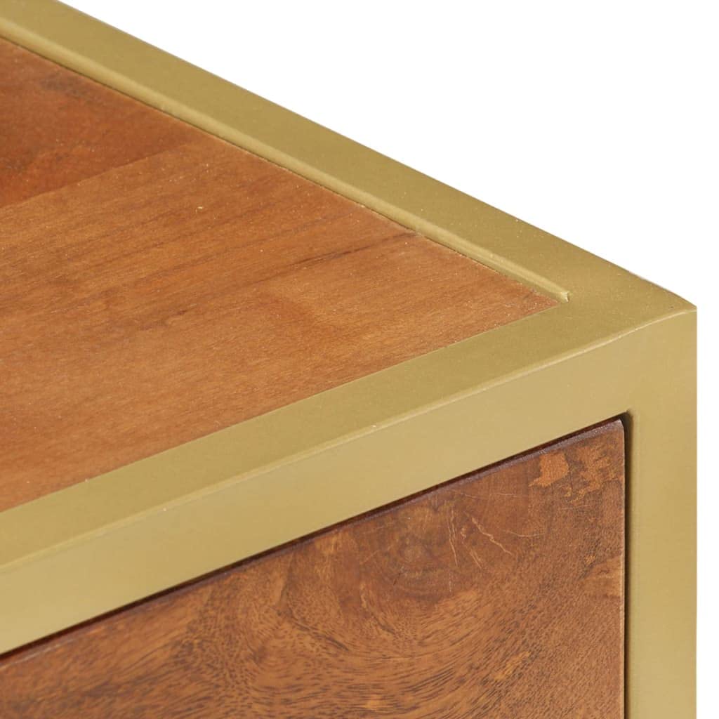 Foto 5 | Mesita De Noche Vidaxl De Mango Macizo Con 2 Cajones De 50 X 35 X 50 Cm - Venta Internacional.