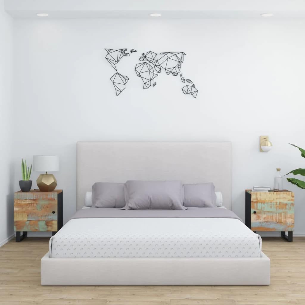 Foto 2 pulgar | Mesitas De Noche Vidaxl 2 Piezas De Madera Maciza Recuperada De 40 X 33 X 46 Cm - Venta Internacional.