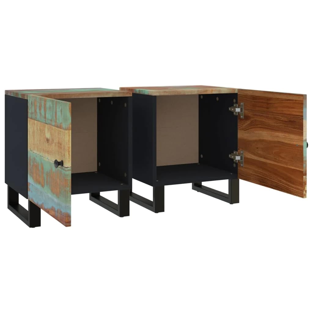 Foto 8 pulgar | Mesitas De Noche Vidaxl 2 Piezas De Madera Maciza Recuperada De 40 X 33 X 46 Cm - Venta Internacional.