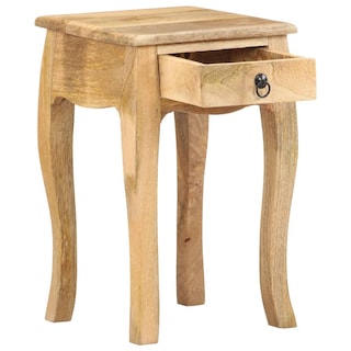 Foto 4 | Mesita De Noche Vidaxl De Mango Macizo Rústica Con Cajón - Venta Internacional.