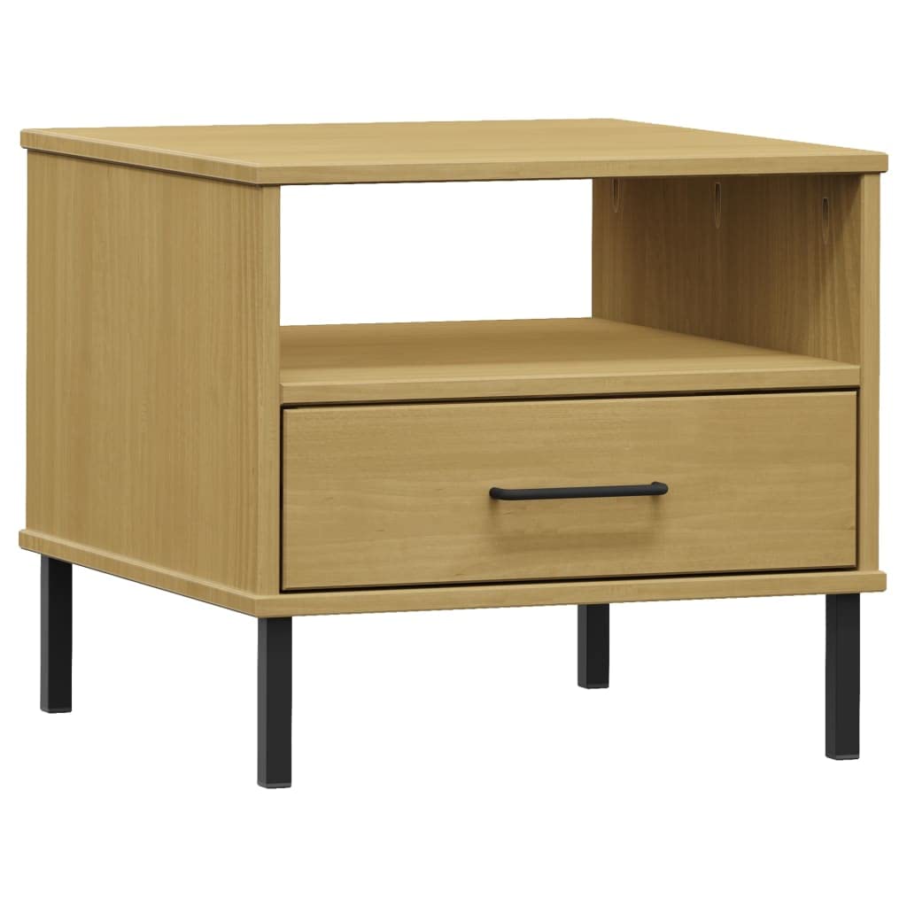 Foto 1 | Mesita De Noche Vidaxl De Madera Maciza De Pino Marrón Con Cajón  45 X 45 X 45 Cm - Venta Internacional.