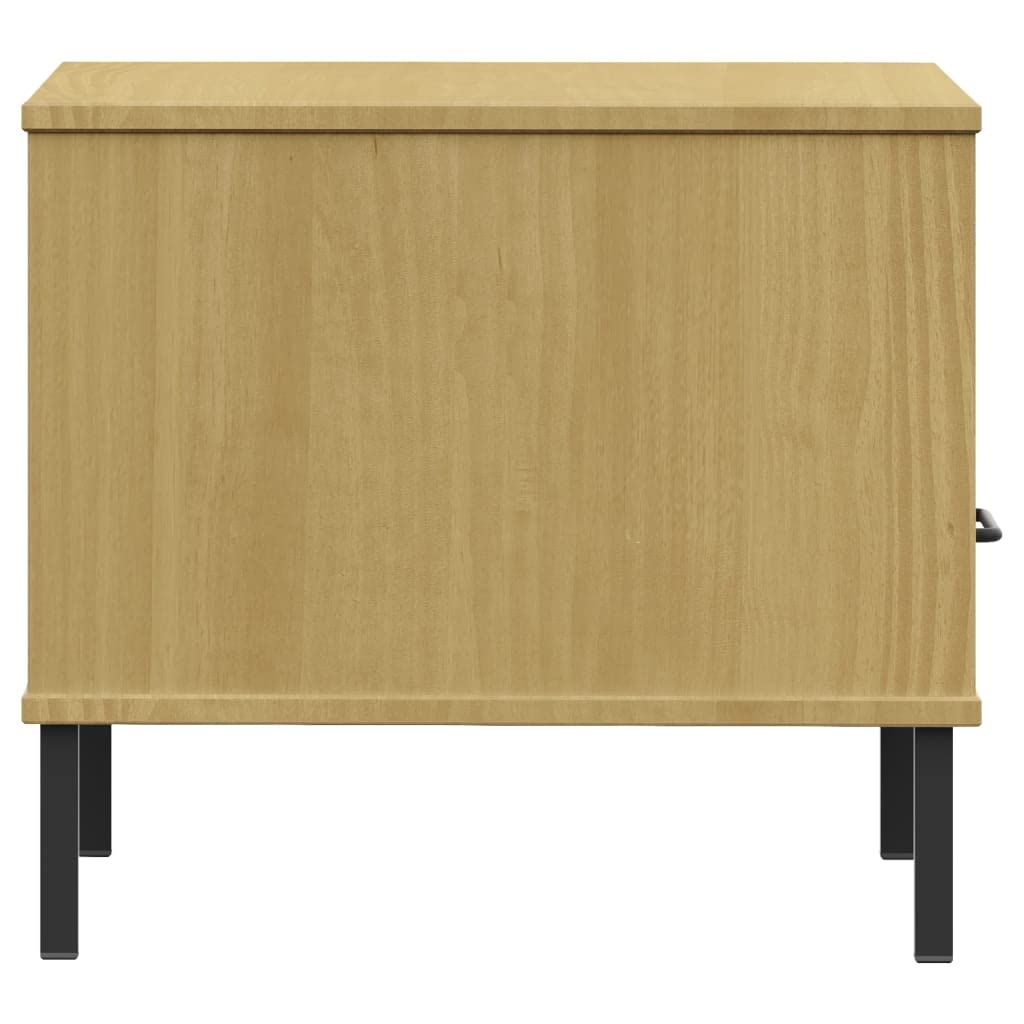 Foto 6 | Mesita De Noche Vidaxl De Madera Maciza De Pino Marrón Con Cajón  45 X 45 X 45 Cm - Venta Internacional.