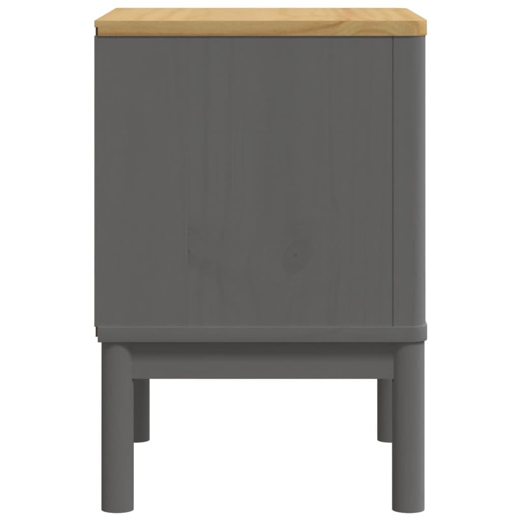 Foto 7 pulgar | Mesita De Noche Vidaxl Floro De Madera De Pino Gris Con 2 Cajones - Venta Internacional.