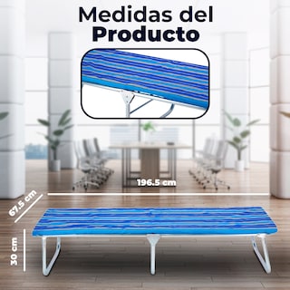 Foto 5 | Catre Camastro Plegable Colchoneta de Hule Espuma