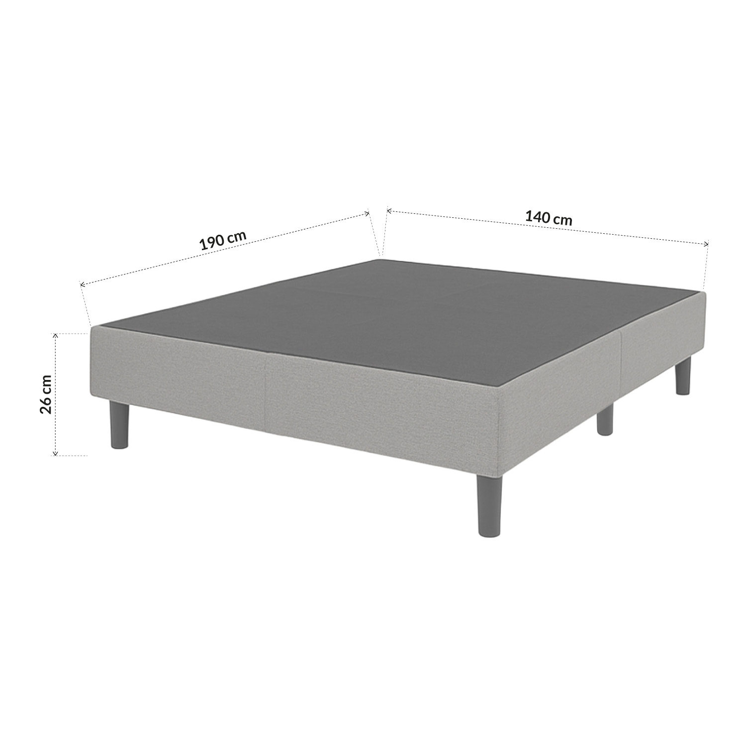 Foto 8 pulgar | Base De Cama Matrimonial Estilo Moderno Condesa Con Estructura De Metal Y Madera Tapizada En Tela Gris