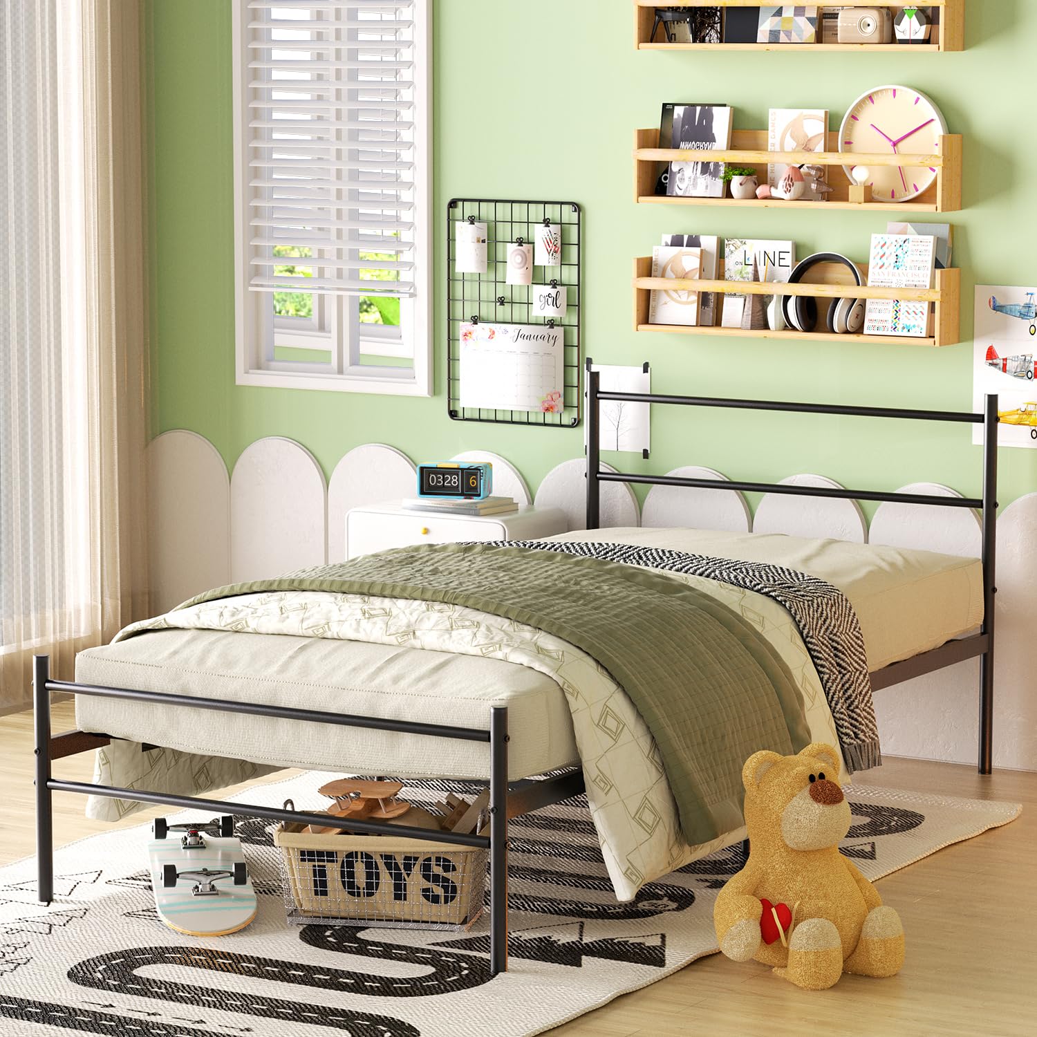 Cama Furniturer Primo Negro 197.5 X 99 X 80 Cm