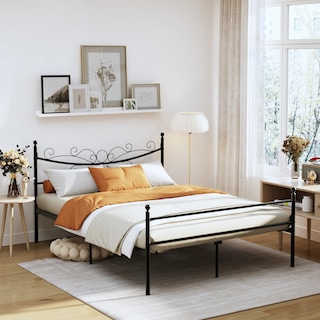 Foto 1 | Cama Furniturer Tatiana Negro 199 X 143 X 96 Cm
