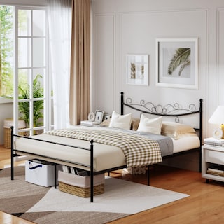 Foto 3 | Cama Furniturer Tatiana Negro 199 X 143 X 96 Cm
