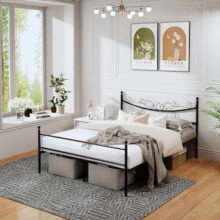 Foto 4 | Cama Furniturer Tatiana Negro 199 X 143 X 96 Cm