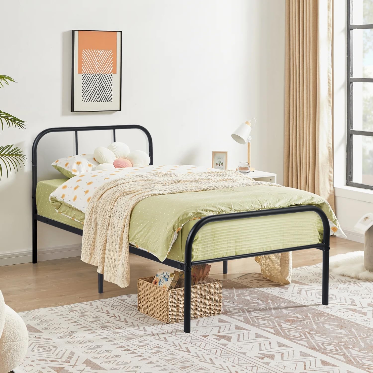 Cama Furniturer Milo Negro 197 X 99.2 X 81 Cm