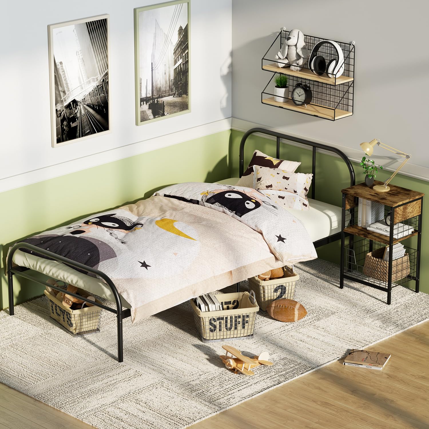 Foto 4 pulgar | Cama Furniturer Milo Negro 197 X 99.2 X 81 Cm