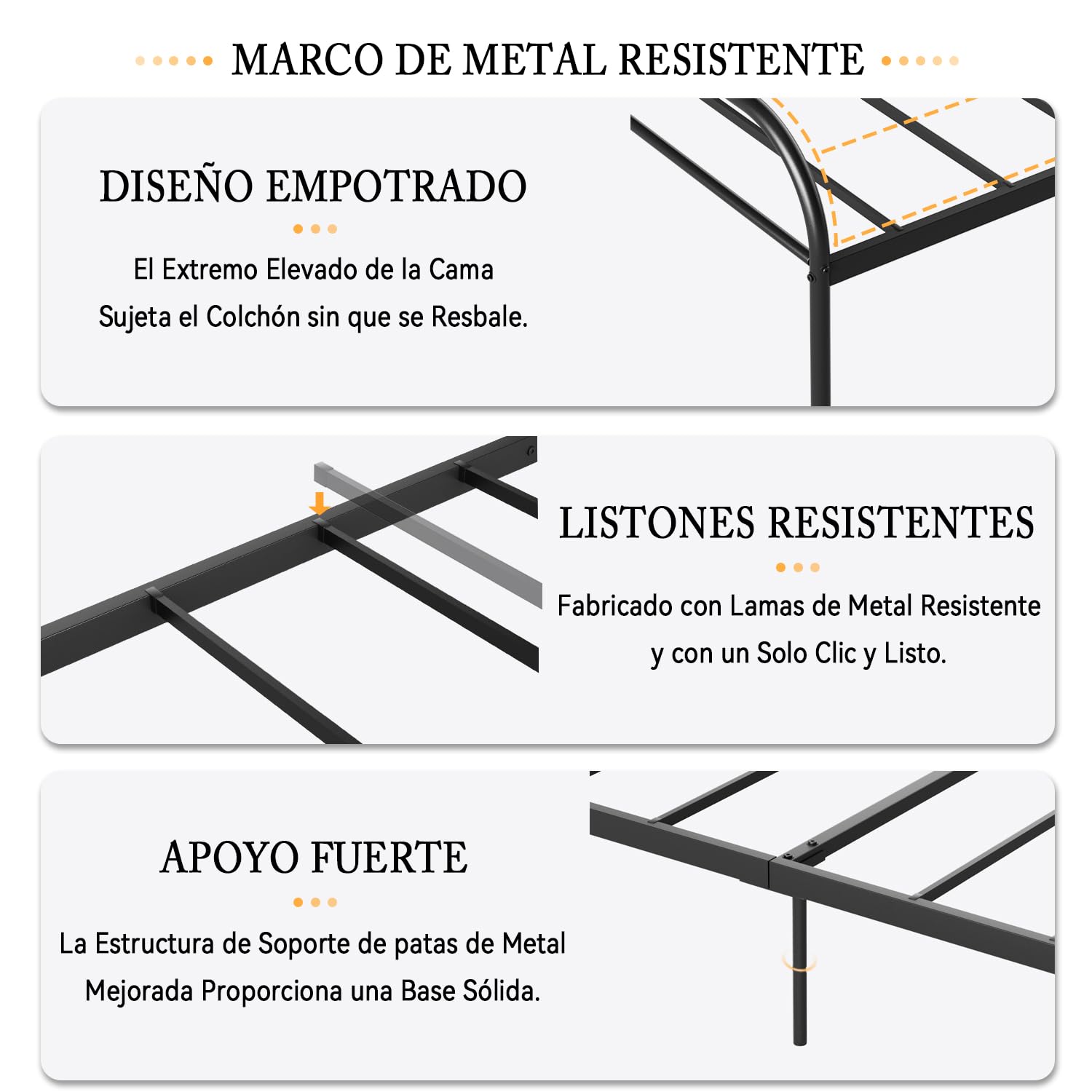 Foto 7 pulgar | Cama Furniturer Milo Negro 197 X 99.2 X 81 Cm