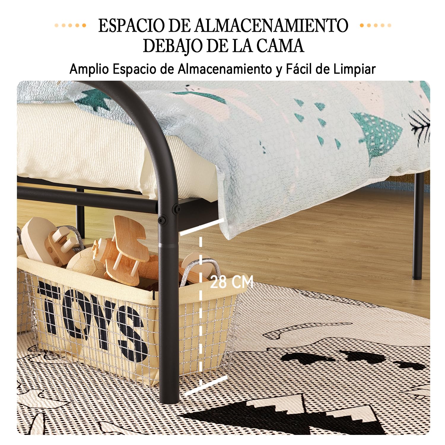 Foto 8 pulgar | Cama Furniturer Milo Negro 197 X 99.2 X 81 Cm
