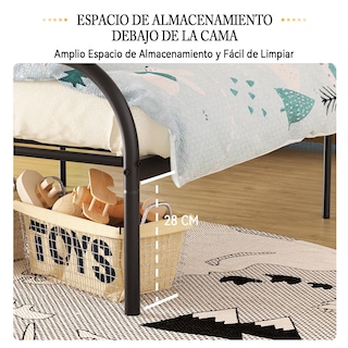 Foto 7 | Cama Furniturer Milo Negro 197 X 99.2 X 81 Cm