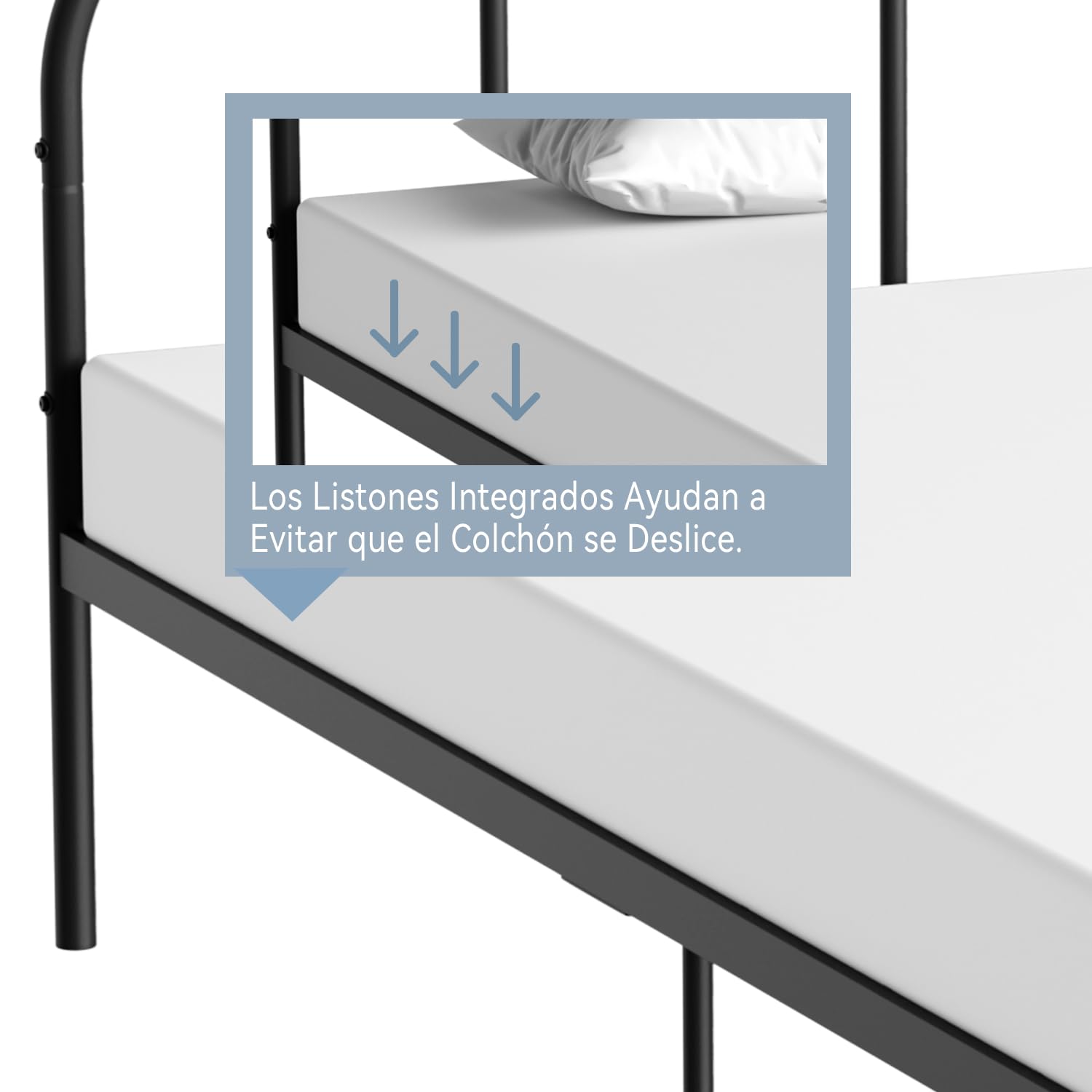 Foto 9 pulgar | Cama Furniturer Milo Negro 197 X 99.2 X 81 Cm