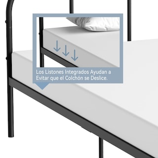 Foto 8 | Cama Furniturer Milo Negro 197 X 99.2 X 81 Cm
