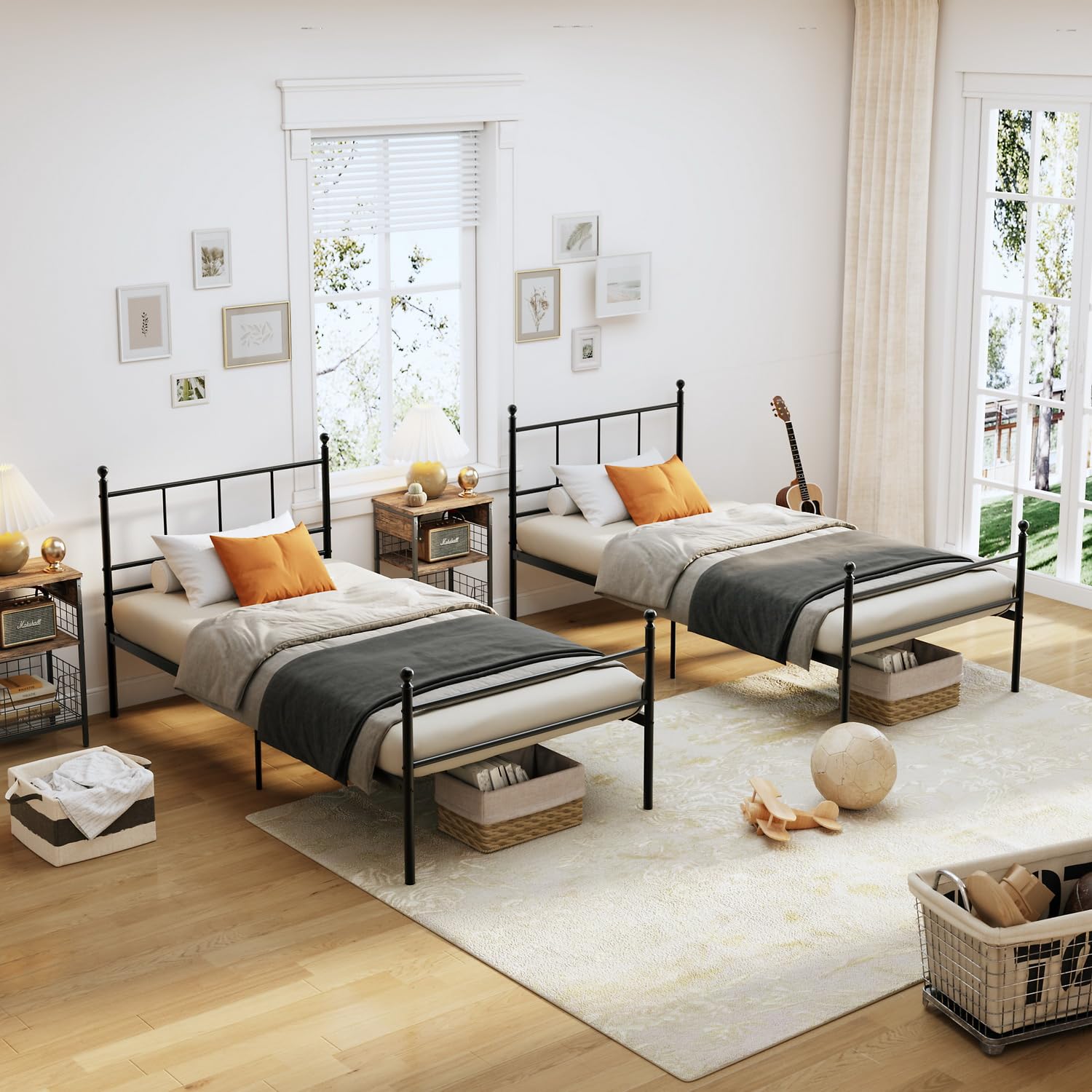 Foto 4 pulgar | Cama Furniturer Lovisa Negro 198 X 98.5 X 96 Cm