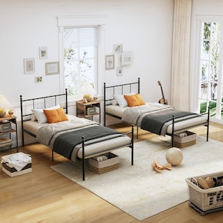 Foto 3 | Cama Furniturer Lovisa Negro 198 X 98.5 X 96 Cm