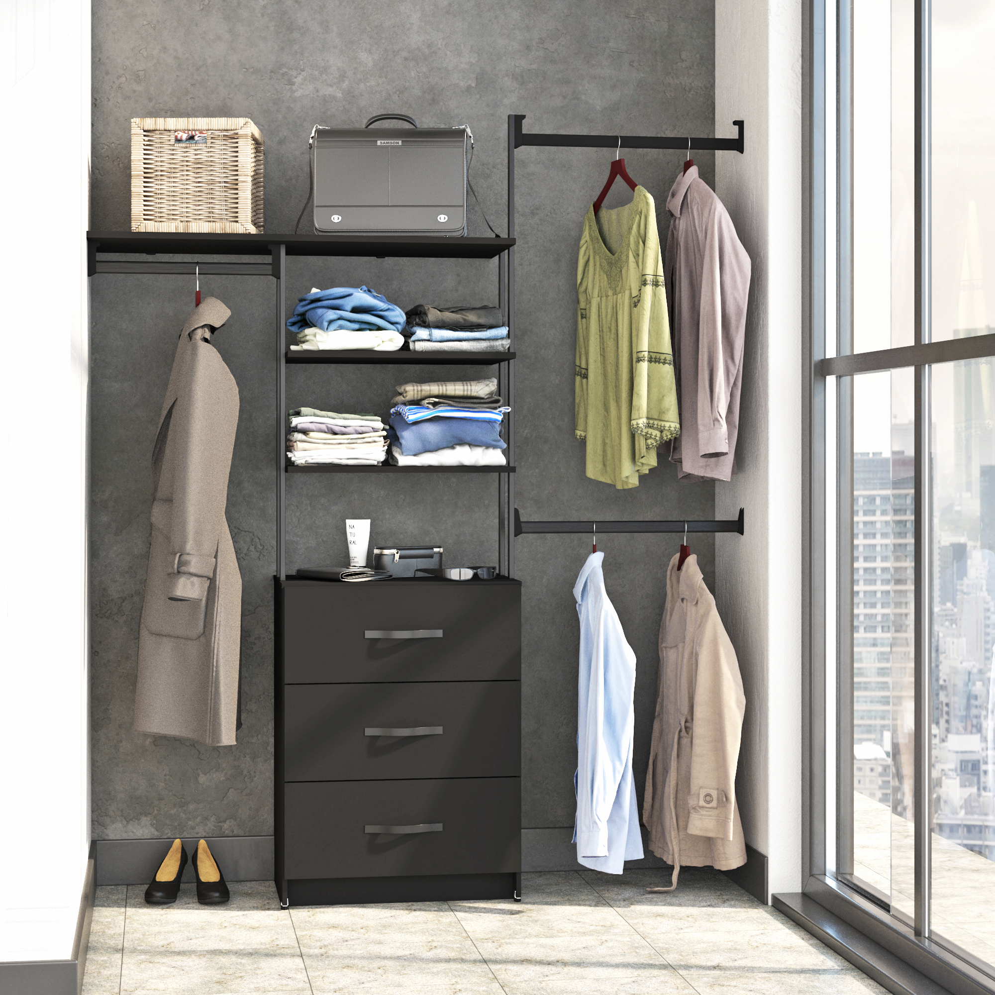Foto 4 pulgar | Closet Urbano Playcon 245 x 200 Cm color Negro