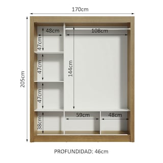 Foto 4 | Clóset Madesa 10936E2E Marrón 3 Puertas Corredizas/ 2 con Espejo