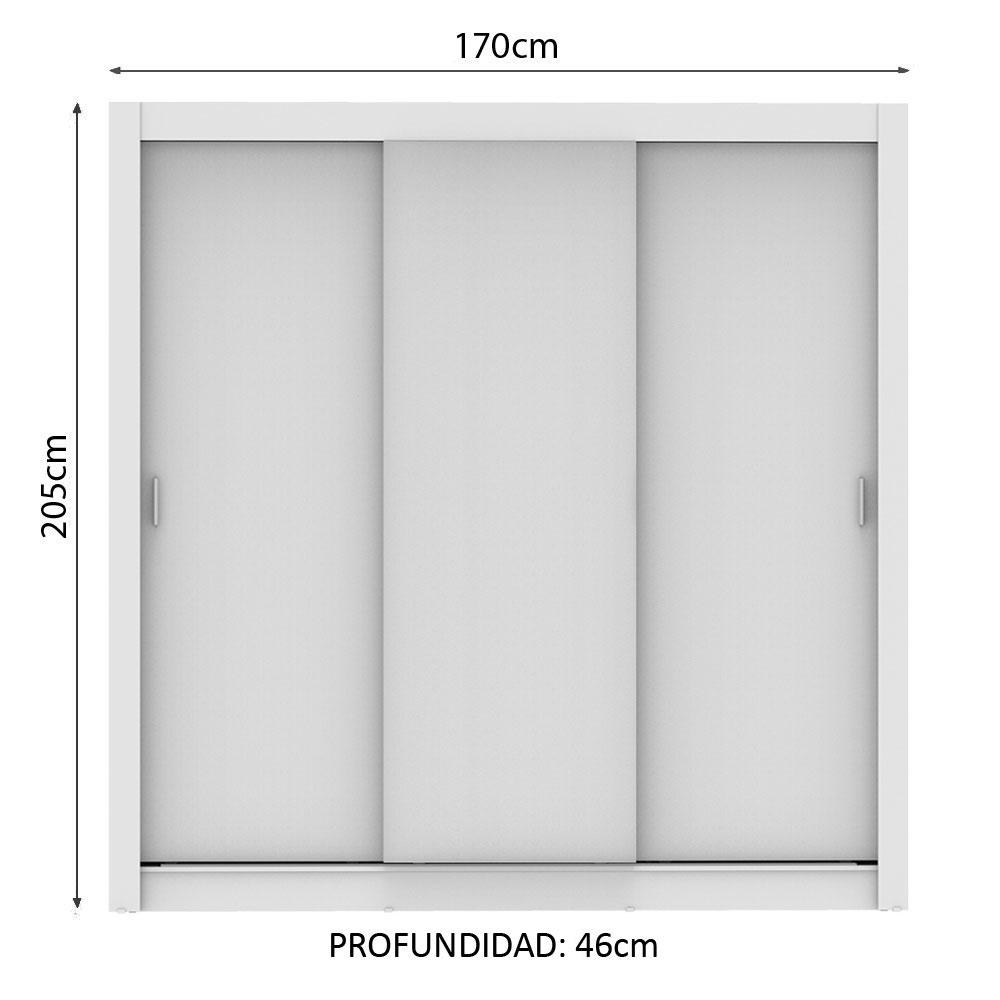 Foto 3 | Clóset Madesa 109309 Blanco con 3 Puertas Corredizas