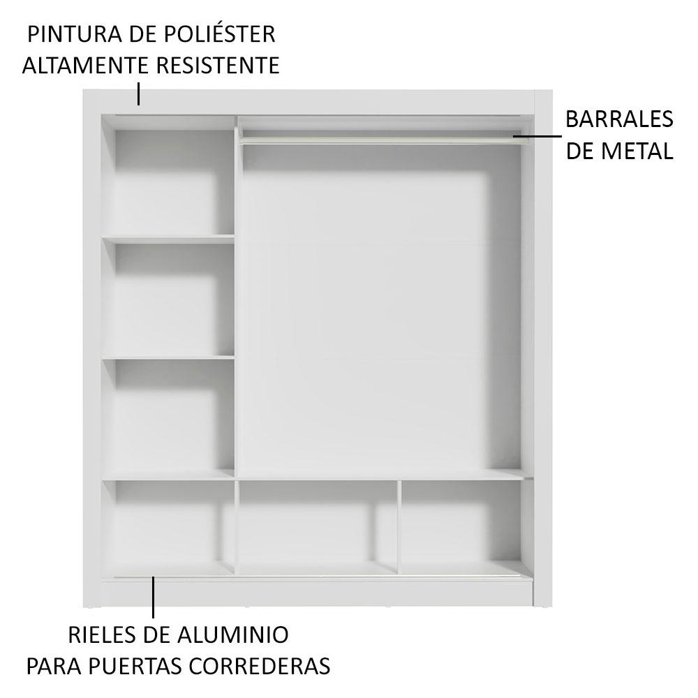 Foto 5 | Clóset Madesa 109309 Blanco con 3 Puertas Corredizas