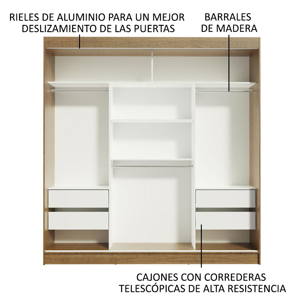 Foto 5 pulgar | Closet Madesa Marrón con 3 Puertas