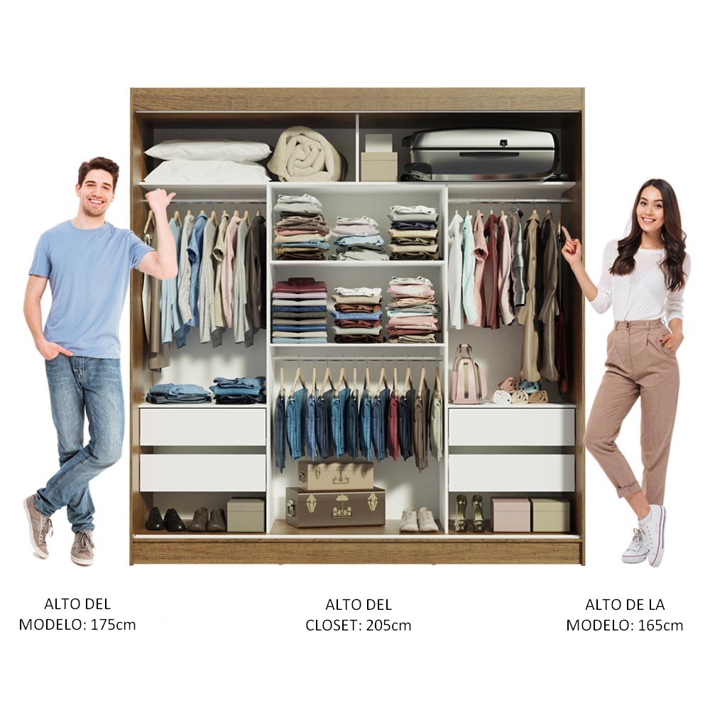 Foto 5 | Closet Madesa Marrón con 3 Puertas